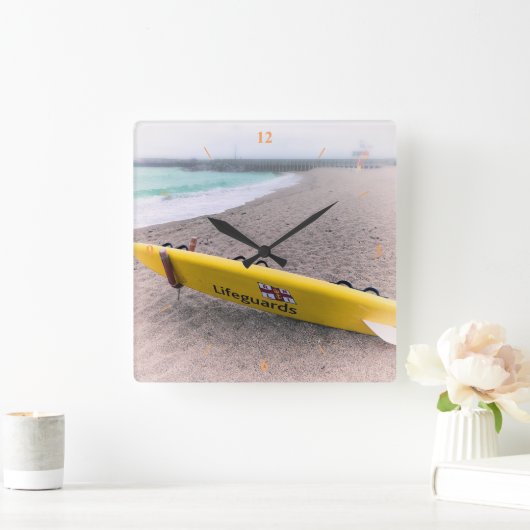 サーフィンレスキュー、ウエストベイ、ドーセット スクエア壁時計 (ホーム)