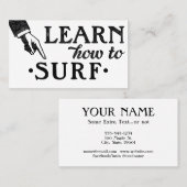 サーフィンレッスンの名刺 – カッコいいヴィンテージ 名刺 (正面/裏面)