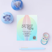 サーフィンレッスン大人の子供向けビジネス チラシ (シングル)