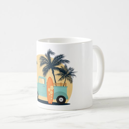 サーフィンレトロコーヒーマグ コーヒーマグカップ (正面右)