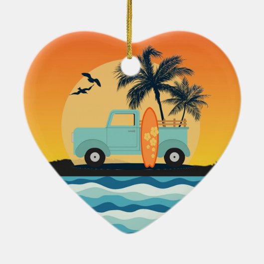 サーフィンレトロセラミックオーナメント セラミックオーナメント (裏面)