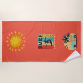 サーフィンレトロビーチタオル ビーチタオル (正面)