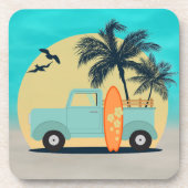 サーフィンレトロ飲料用コースター コースター (正面)