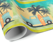 サーフィンレトロ ラッピングペーパー (ロールコーナー)