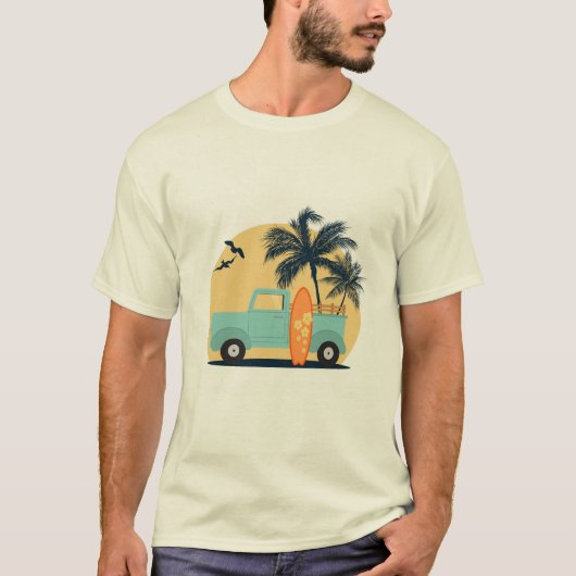 サーフィンレトロTシャツ Tシャツ (正面)