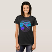 サーフィンレトロVAPORWAVEサーフボーダーウェーブズ海Su Tシャツ (正面フル)