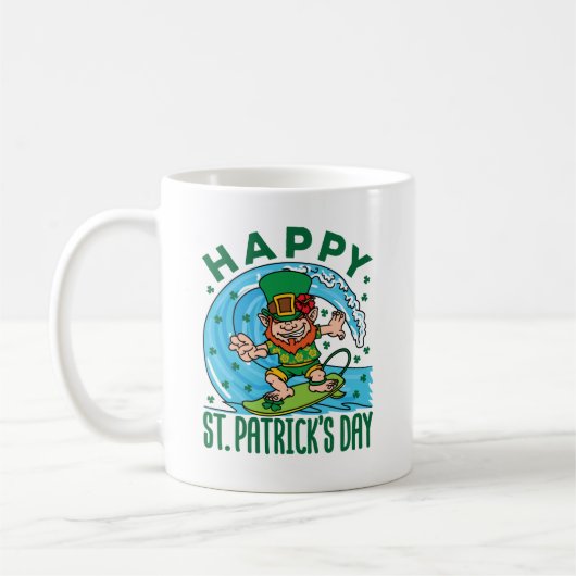 サーフィンレプレシャンハワイアンSt patricks day コーヒーマグカップ (左)