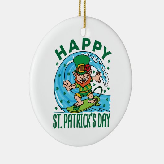 サーフィンレプレシャンハワイアンSt patricks day セラミックオーナメント (右)