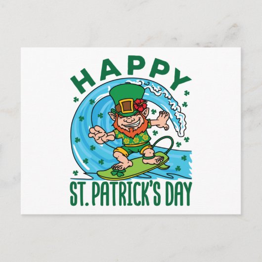 サーフィンレプレシャンハワイアンSt patricks day ポストカード (正面)