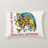 サーフィンレモンウェーブアドベンチャーおもしろい アクセントクッション (正面)