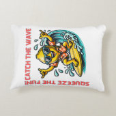 サーフィンレモンウェーブアドベンチャーおもしろい アクセントクッション (裏面)