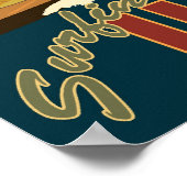 サーフィンワイキキ – ホノルル，ハワイ旅行ポスター ポスター (角)