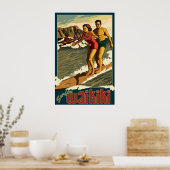 サーフィンワイキキ – ホノルル，ハワイ旅行ポスター ポスター (キッチン)