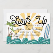 サーフィン主題誕生日招待状 招待状 (正面)