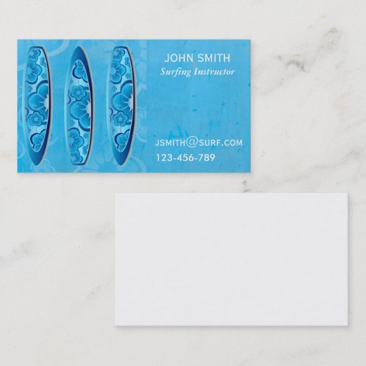 サーフィン先生Surfインストラクターフリー 名刺 (正面/裏面)