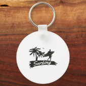 サーフィン先進トートバッグ熱帯ヤシの木 キーホルダー (正面)