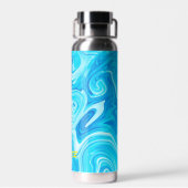 サーフィン名青海抽象芸術アー絵を描ビーチ ウォーターボトル (背面)