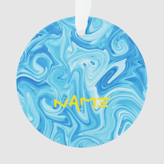 サーフィン名青海抽象芸術絵を描ビーチ水 オーナメント (正面)