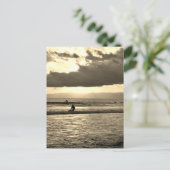 サーフィン夕日：湘南海岸 ポストカード (スタンド正面)