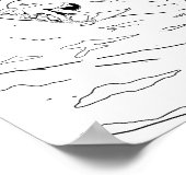 サーフィン大人着色ポスター ポスター (角)