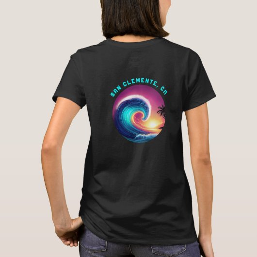 サーフィン大波 – Tシャツ (裏面)