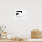 サーフィン女おもしろいの子の定義サーファー女の子 ポスター (キッチン)