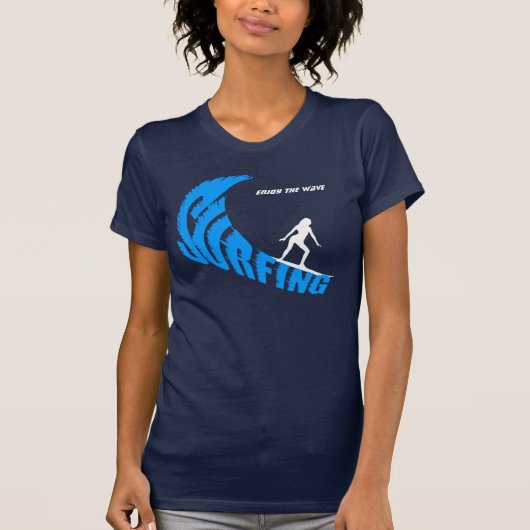サーフィン女子カスタマイズ可能 Tシャツ (正面)