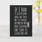 サーフィン好きな男性への面白いギフトカード　ユーモア溢れるサーファー向けプレゼント カード (黄色い花)