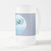 サーフィン好き フロストグラスビールジョッキ (正面右)