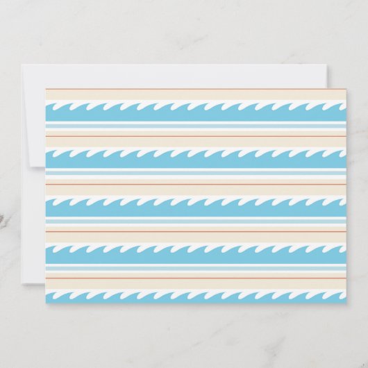 サーフィン始めよう! 波をキャッチしよう サーフ ブルー ビーチ フォト 招待状 (裏面)