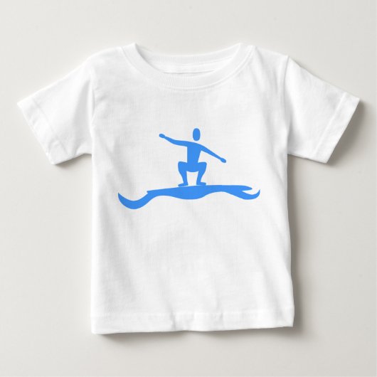 サーフィン姿 – ベビーブルー ベビーTシャツ (正面)