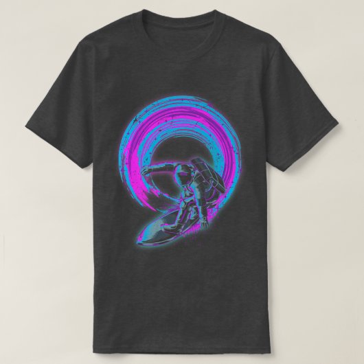 サーフィン宇宙空間90sアートシントン波Vaporwave As Tシャツ (デザイン正面)