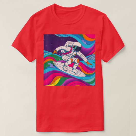 サーフィン宇宙飛行士つる10銀河系搭乗サーファーU Tシャツ (デザイン正面)