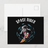 サーフィン宇宙飛行士宇宙ライダーサーファー ポストカード (正面/裏面)