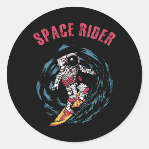 サーフィン宇宙飛行士宇宙ライダーサーファー ラウンドシール