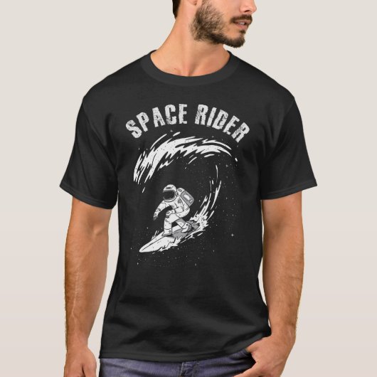 サーフィン宇宙飛行士宇宙ライダー Tシャツ (正面)