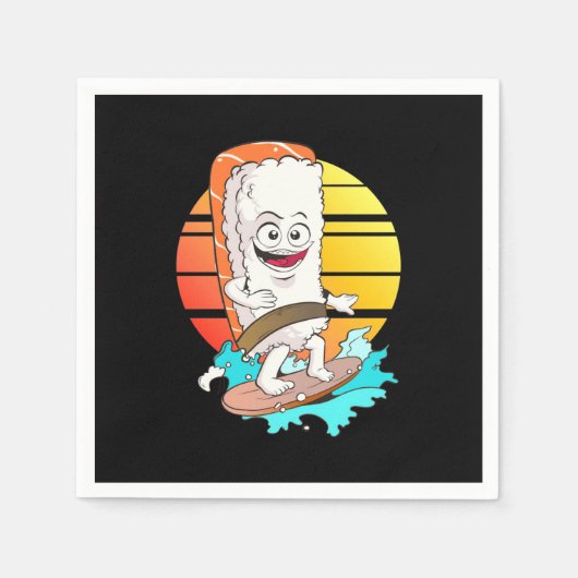 サーフィン寿司 スタンダードカクテルナプキン (正面)