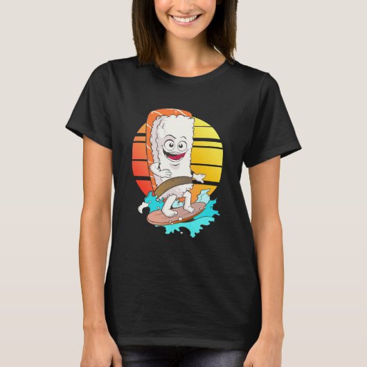 サーフィン寿司 Tシャツ (正面)
