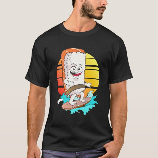 サーフィン寿司 Tシャツ (正面)