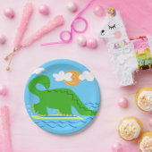 サーフィン恐竜紙プレート ペーパープレート (パーティー)