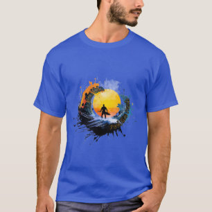 サーフィン感じ:突進、潮流に乗る Tシャツ