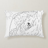 サーフィン成人着色枕 アクセントクッション (正面)