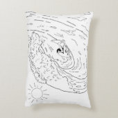 サーフィン成人着色枕 アクセントクッション (裏面(縦))