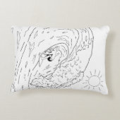 サーフィン成人着色枕 アクセントクッション (裏面)