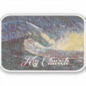 サーフィン教会 シール (正面)