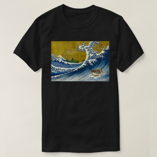 サーフィン日本のヘッジホッグアート Tシャツ (デザイン正面)