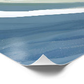 サーフィン日 | 海波サーフ水カラー ポスター (コーナー)