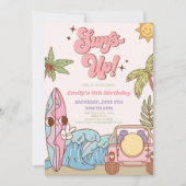 サーフィン最高！レトロサーフボード・グルービーバースデーパーティー 招待状 (正面)