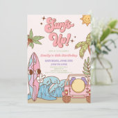 サーフィン最高！レトロサーフボード・グルービーバースデーパーティー 招待状 (スタンド正面)