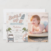 サーフィン最高！ 海の誕生日写真招待状カード 招待状 (正面)